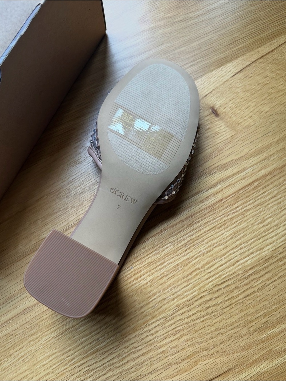 J. Crew Mesh Rhinestone Mule Heels. Size 7. NEW IN BOX! - Picture 8 of 8